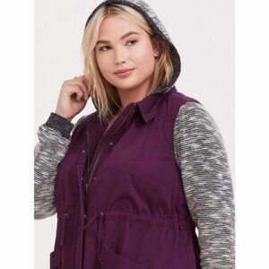 Torrid Purple and Gray Utility Jacket